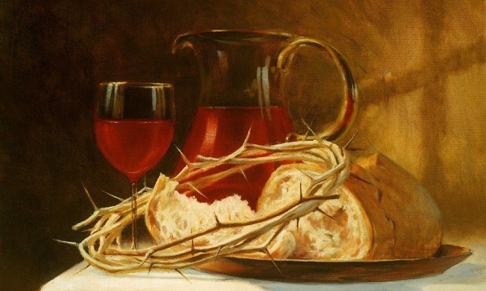 Image of the bread and cup and crown of thorns