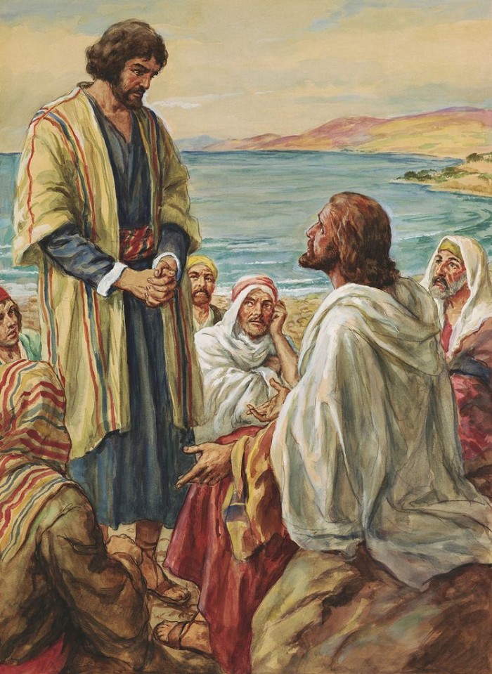 Image of Peter proclaiming, "Thou Art The Christ."